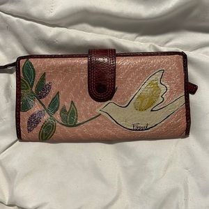 Vintage Fossil Peace Dove wallet htf